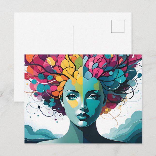 Abstrakte Kunst der psychischen Gesundheit Postkarte (Vorne/Hinten)