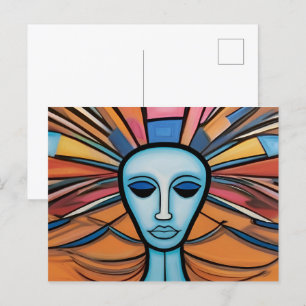Abstrakte Kunst der psychischen Gesundheit Postkarte