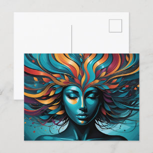 Abstrakte Kunst der psychischen Gesundheit Postkarte