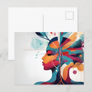 Abstrakte Kunst der psychischen Gesundheit Postkarte