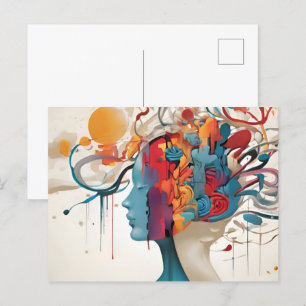 Abstrakte Kunst der psychischen Gesundheit Postkarte