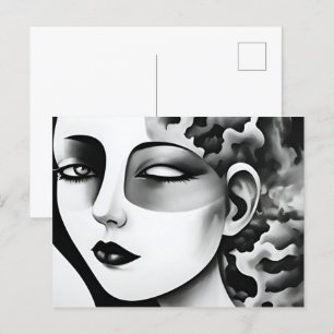 Abstrakte Kunst der psychischen Gesundheit Postkarte