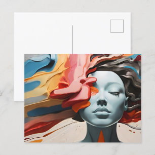 Abstrakte Kunst der psychischen Gesundheit Postkarte