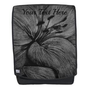 abstrakte Kunst der Schwarzweiss-Lilien-Blume Rucksack