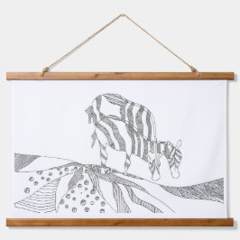Abstrakte Kunst einfache Skizze Wandteppich Mit Holzrahmen