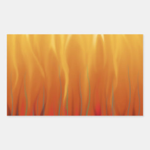 Abstrakte Kunst - Feuer - Flammen im Hintergrund Rechteckiger Aufkleber
