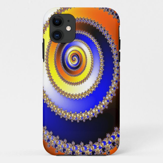 Abstrakte KUNST - Fraktal Spiralblau Case-Mate iPhone Hülle (Rückseite)