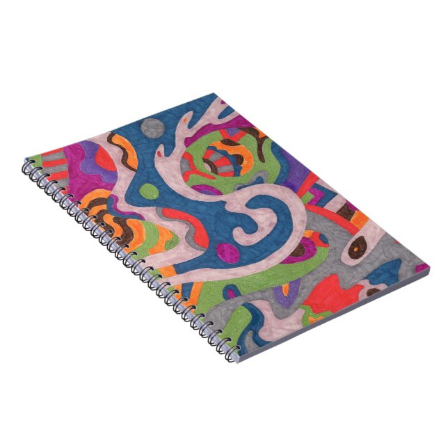 abstrakte Kunst "Fred the Cosmic Worm" Notizblock (Rechte Seite)