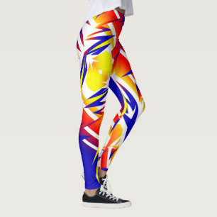 Abstrakte Kunst funky Leggings mit Gewitter-Muster