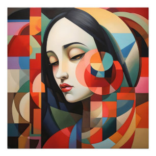 Abstrakte Kunst für Frauen in Kubismus Fotodruck