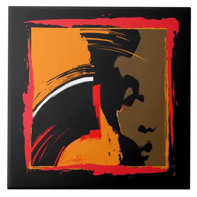 Abstrakte Kunst für junge Frauen Fliese (Vorderseite)