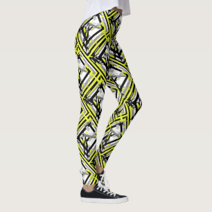 Abstrakte Kunst Gelb Grau Pastellfarben Leggings