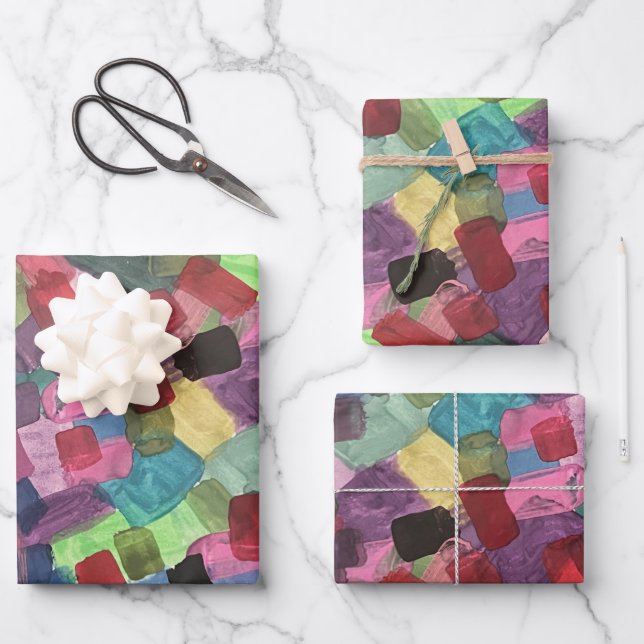 Abstrakte Kunst Geschenkpapier Set (Vorderseite)