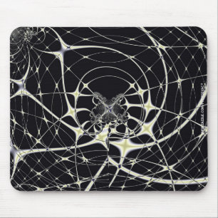 Abstrakte Kunst Goldenes Spinnennetz Mousepad