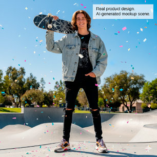 Abstrakte Kunst Goldenes Spinnennetz Skateboard