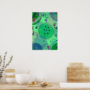 Abstrakte Kunst: Grüne Kiwi-Frucht Poster