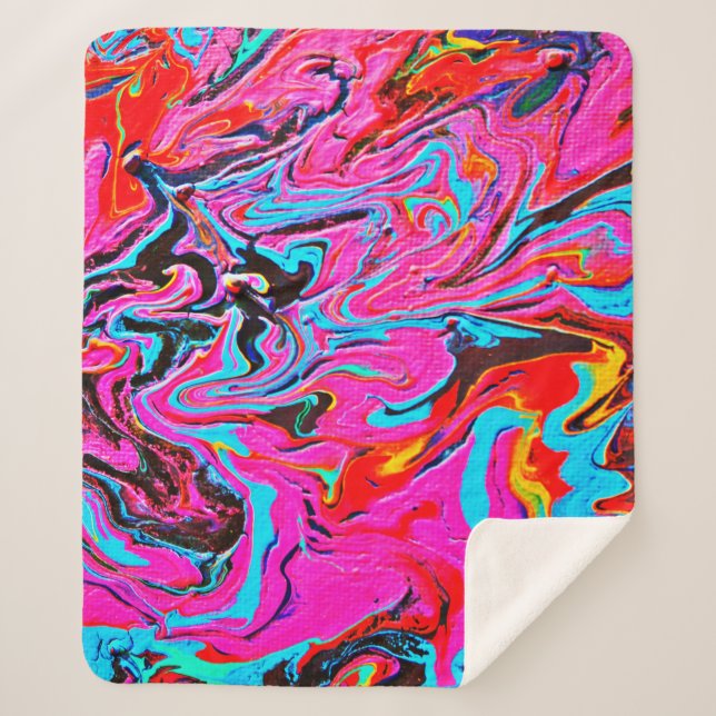  Abstrakte Kunst, Hintergrund, Handmalerei, Flüssi Sherpadecke (Vorderseite)