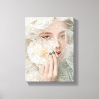Abstrakte Kunst im digitalen Gesicht - Futuristik  Leinwanddruck