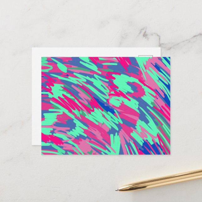 Abstrakte Kunst im Frühjahr gewartet Postkarte (Vorderseite/Rückseite Beispiel)