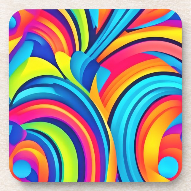 Abstrakte Kunst im pulsierenden Swirl Getränkeuntersetzer (Vorderseite)