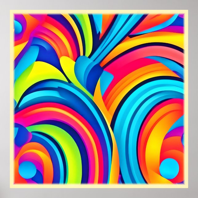Abstrakte Kunst im pulsierenden Swirl Poster (Vorne)