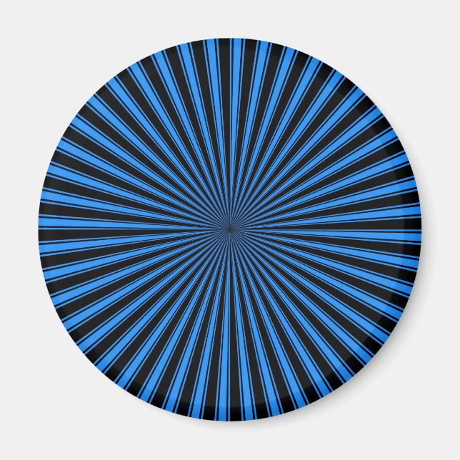Abstrakte Kunst in Blau und Schwarz Magnet (Vorne)
