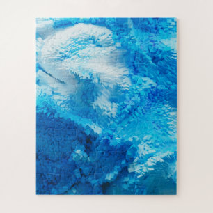 Abstrakte Kunst in Blau und Weiß