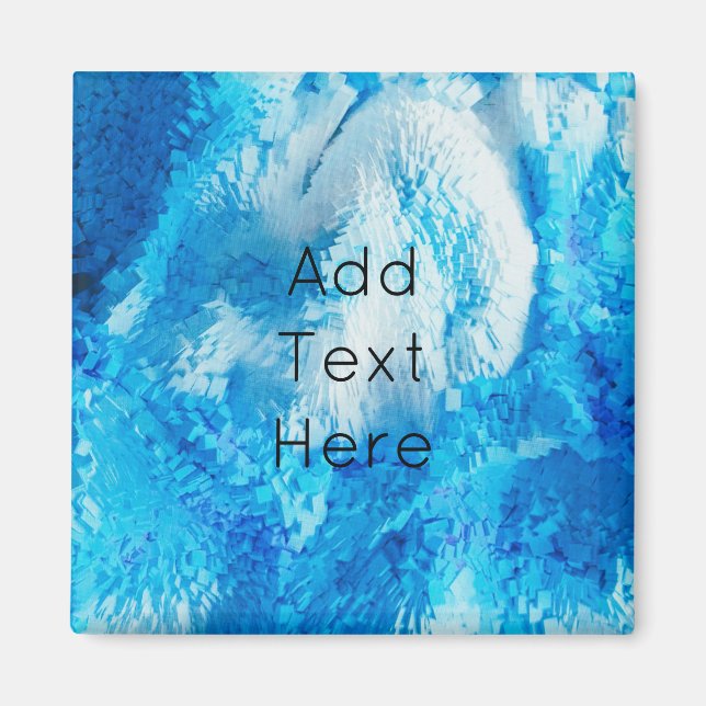 Abstrakte Kunst in Blau und Weiß Magnet (Vorne)