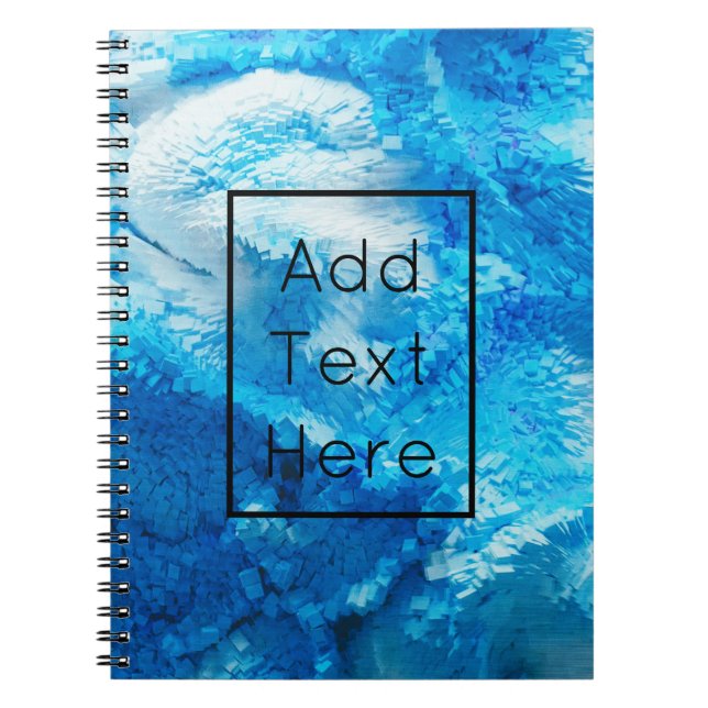 Abstrakte Kunst in Blau und Weiß Notizblock (Vorderseite)
