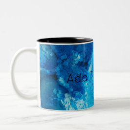 Abstrakte Kunst in Blau und Weiß Zweifarbige Tasse