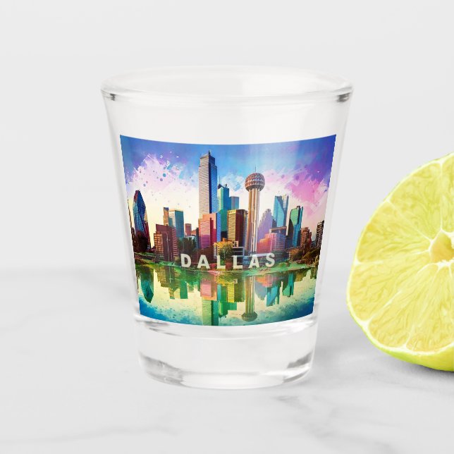 Abstrakte Kunst in Dallas Schnapsglas (Vorderseite)