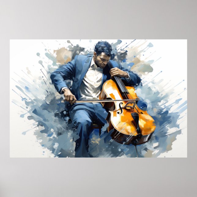 Abstrakte Kunst in Doppel-Bass-Musik Poster (Vorne)