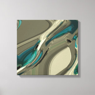 Abstrakte Kunst in Grau und Blau Leinwanddruck