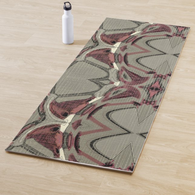 Abstrakte Kunst in Grau und Rot Yogamatte (Beispiel)