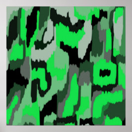 Abstrakte Kunst in Grün und Schwarz Poster