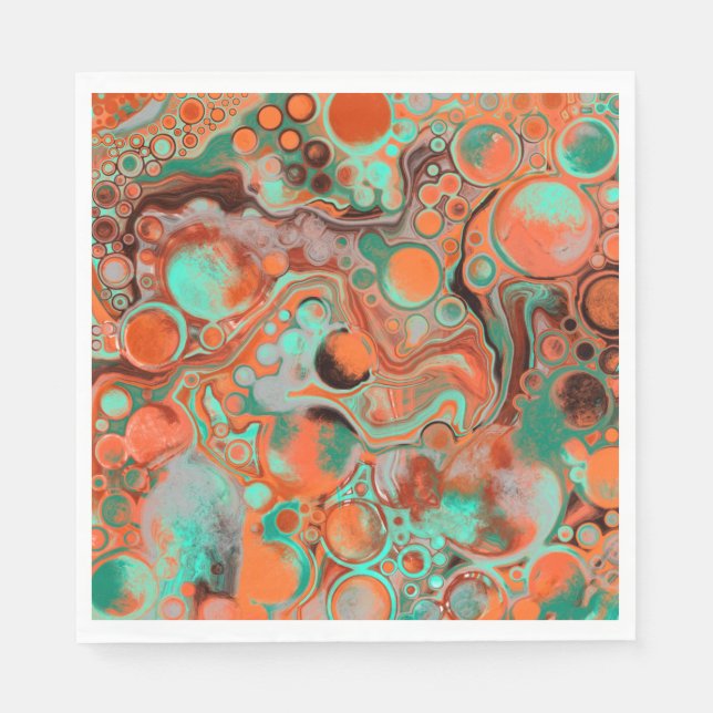 Abstrakte Kunst in Orange und Brown Serviette (Vorderseite)