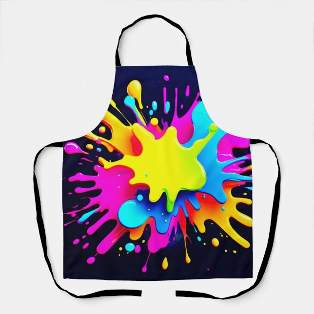 Abstrakte Kunst in Paint Splash Schürze (Vorderseite)