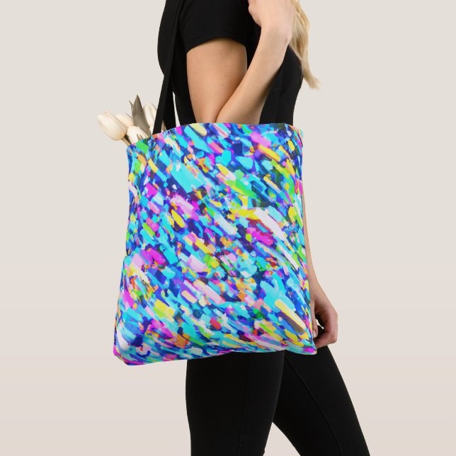 Abstrakte Kunst in Regenbogenform Tasche (Von Nahem)