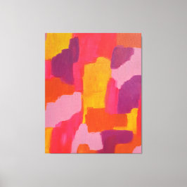 Abstrakte Kunst in Rosa und Gelb Leinwanddruck
