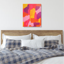 Abstrakte Kunst in Rosa und Gelb
