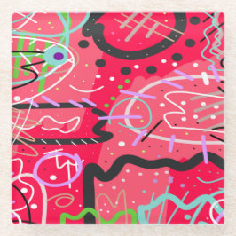 Abstrakte Kunst in Rot Glasuntersetzer