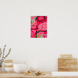 Abstrakte Kunst in Rot Poster