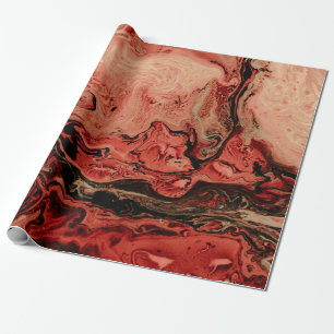 Abstrakte Kunst in Rot und Braun Geschenkpapier