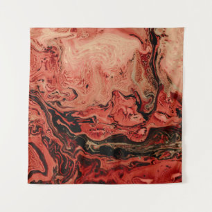 Abstrakte Kunst in Rot und Braun Wandteppich
