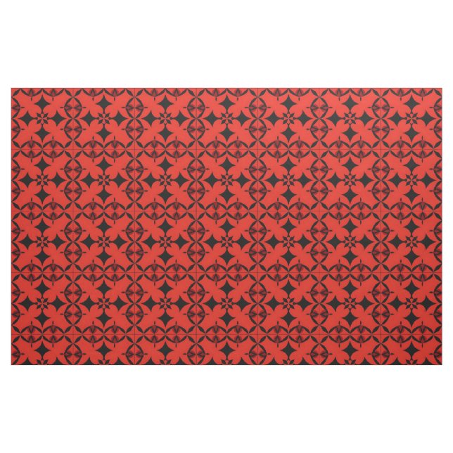 Abstrakte Kunst in Rot und Schwarz Stoff (Fat Quarter (45,7 x 55,9 cm))