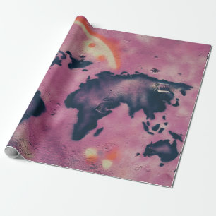 Abstrakte Kunst in Schwarz und Rosa Geschenkpapier