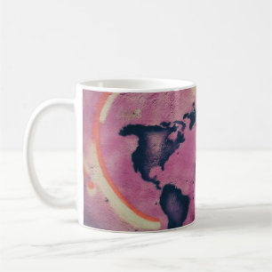 Abstrakte Kunst in Schwarz und Rosa Kaffeetasse