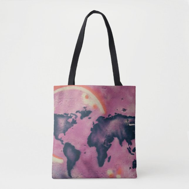 Abstrakte Kunst in Schwarz und Rosa Tasche (Vorderseite)
