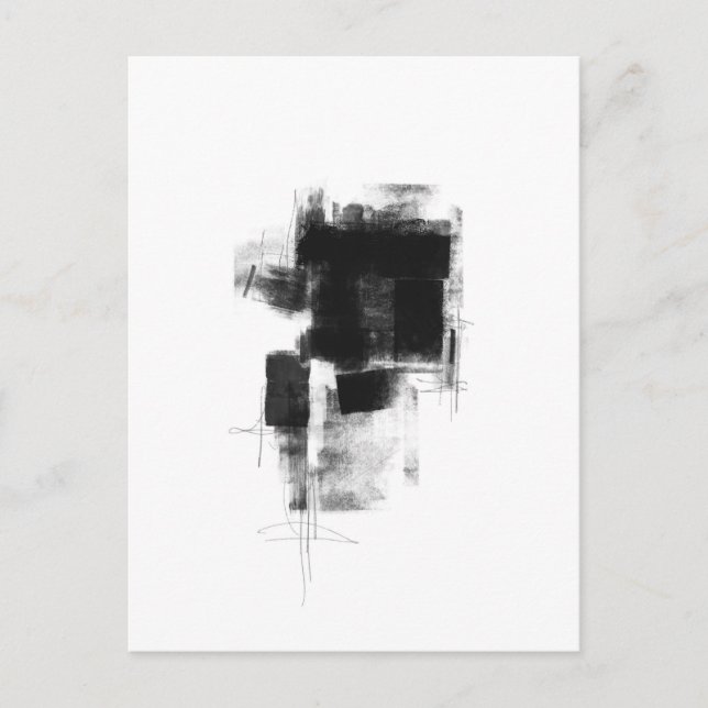 Abstrakte Kunst in Schwarz und Weiß Postkarte (Vorderseite)