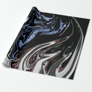 Abstrakte Kunst in Weiß und Blau   Beste Kunst Geschenkpapier